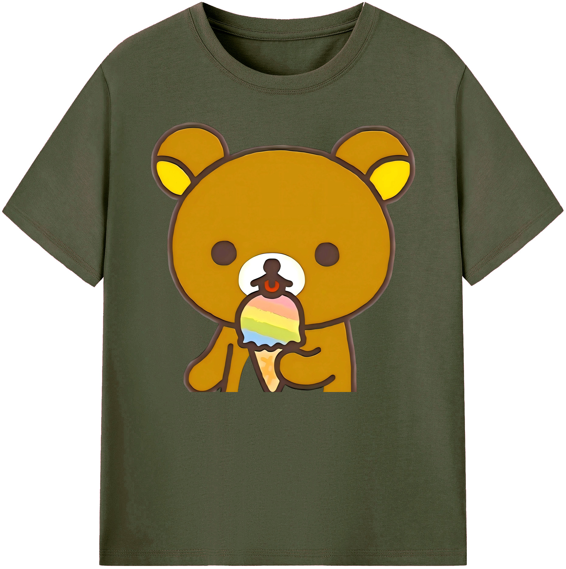 （画像用） リラックマ リラックマ キイロイトリ Rilakkuma Korilakkuma Kiiroitori 綿100％ メンズ半袖Tシャツ｜肌触りやわらか＆通気性